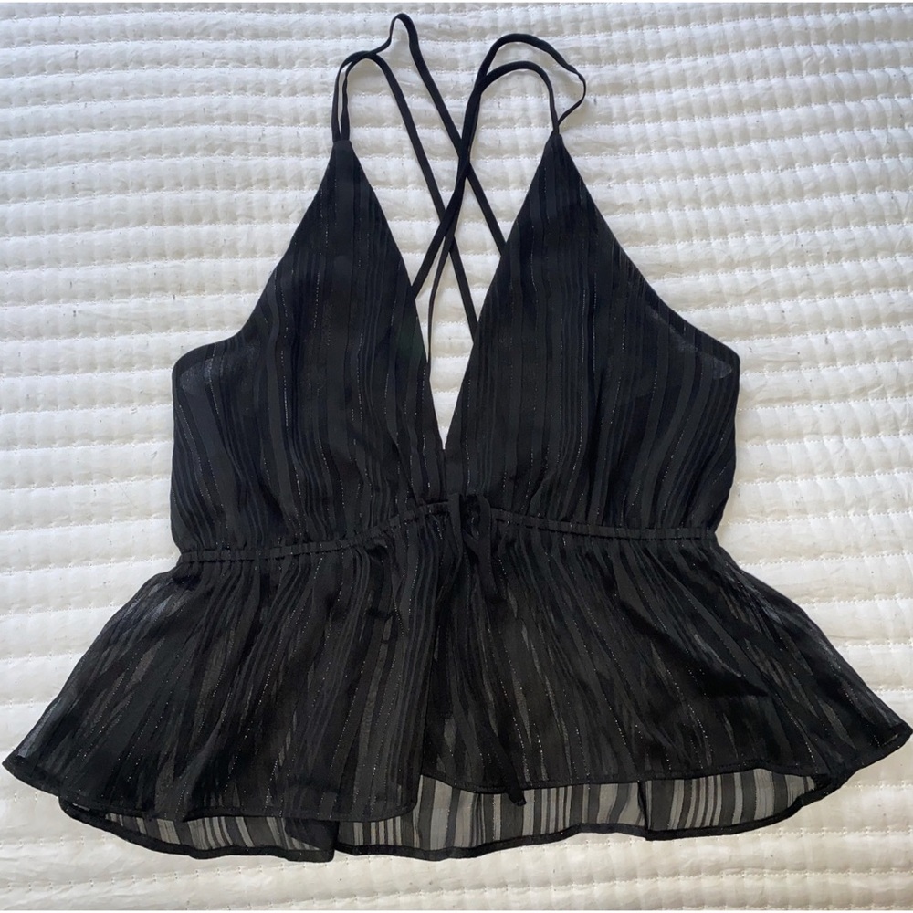 Express Black Deep V Tank Top - Size XS